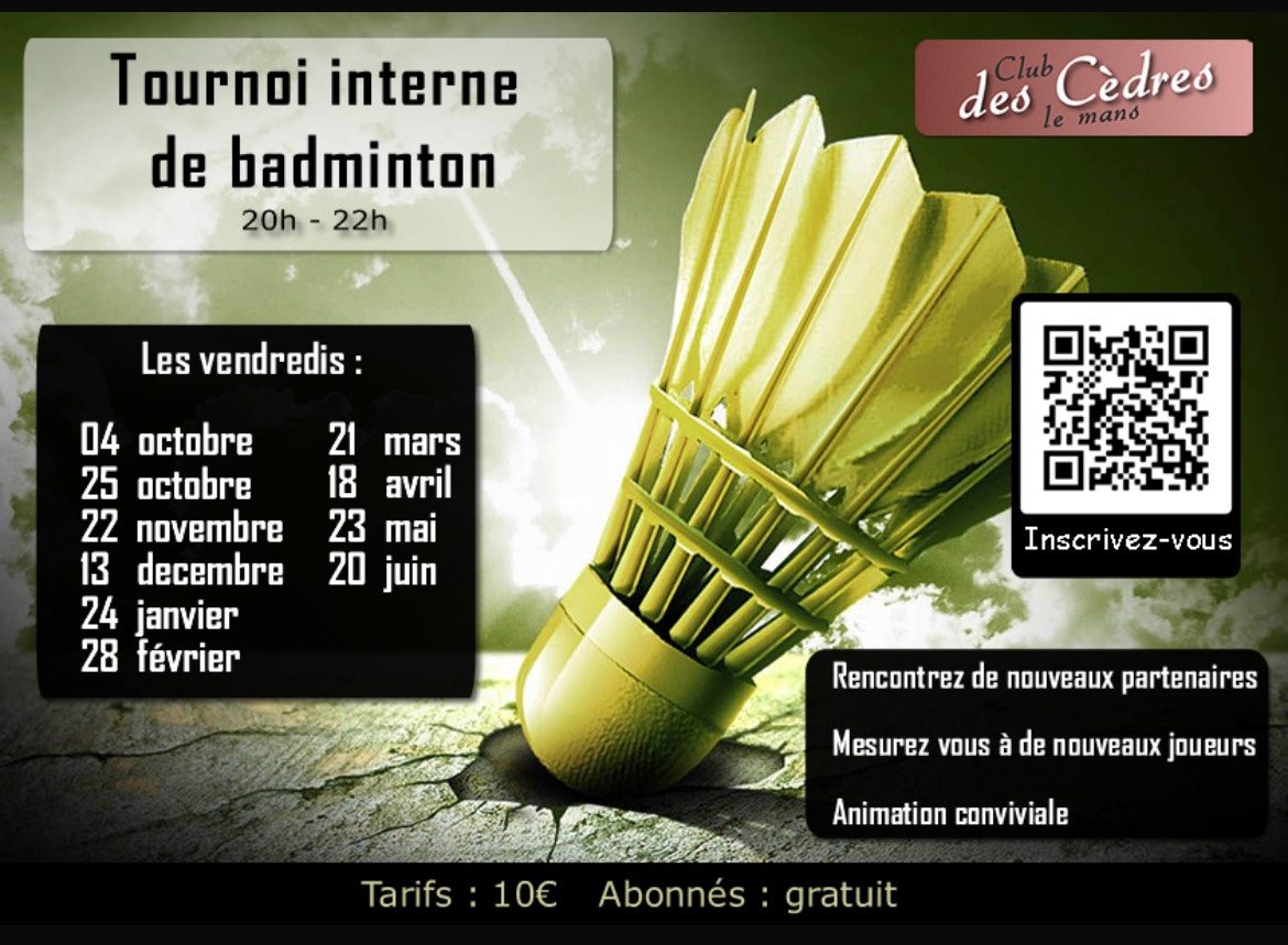 tournois internes bad 2024 2025